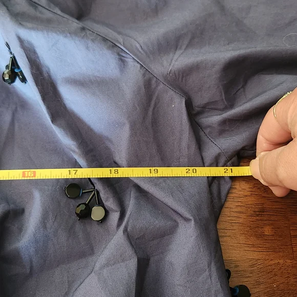 J. Crew Blue Blouse with Black Tassels - Picture 9 of 9